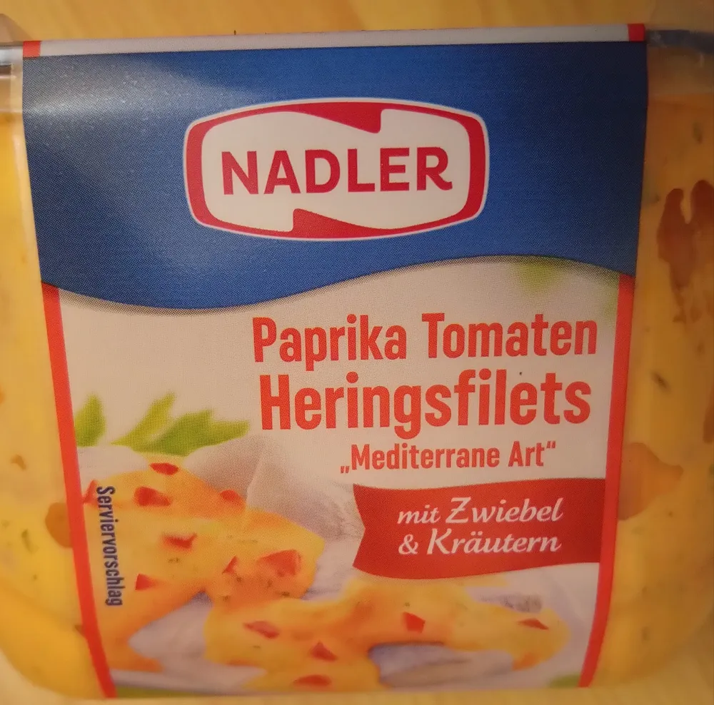 Paprika Tomaten Heringsfilets „Mediterrane Art“ mit Zwiebel & Kräutern