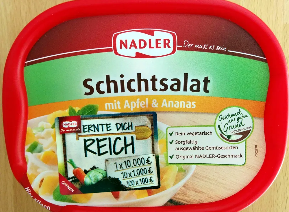 Schichtsalat mit Apfel & Ananas