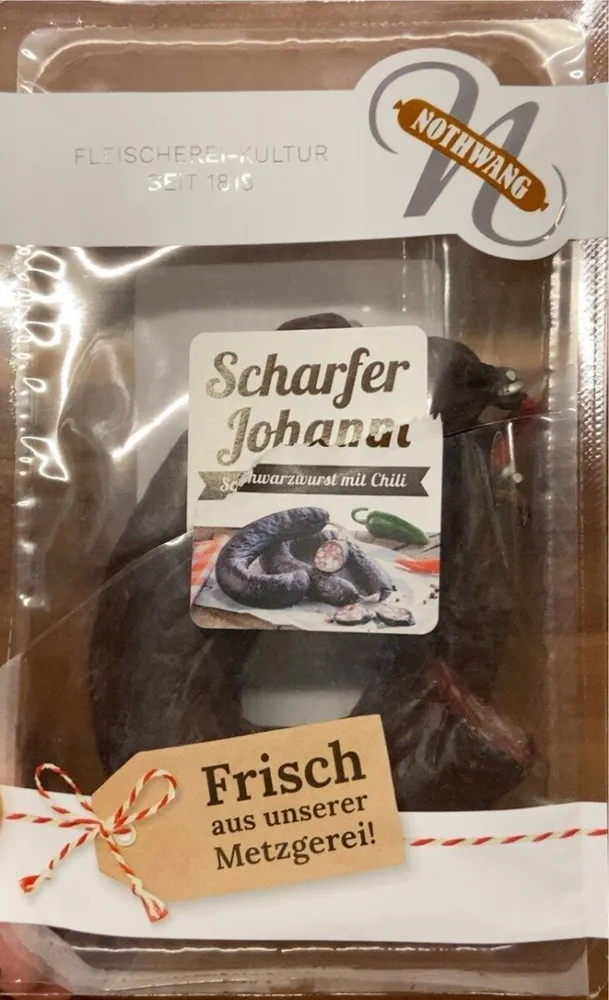 Scharfer Johann Schwarzwurst mit Chili