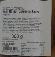Rinderroulade in Sauce