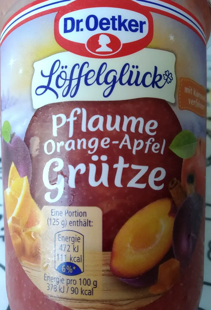 Pflaume Orange Apfel Grütze