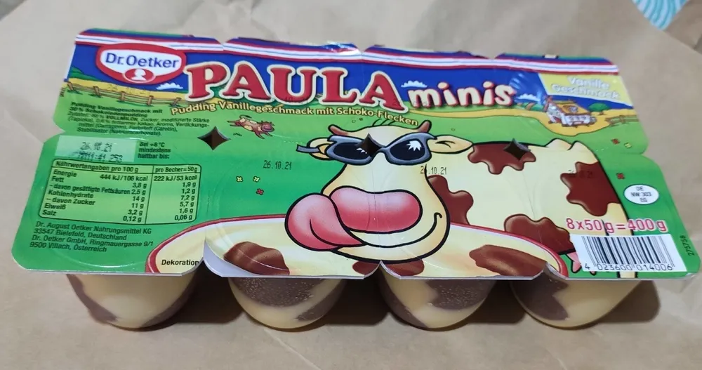 Paula Minis Vanillegeschmack mit Flecken Schoko