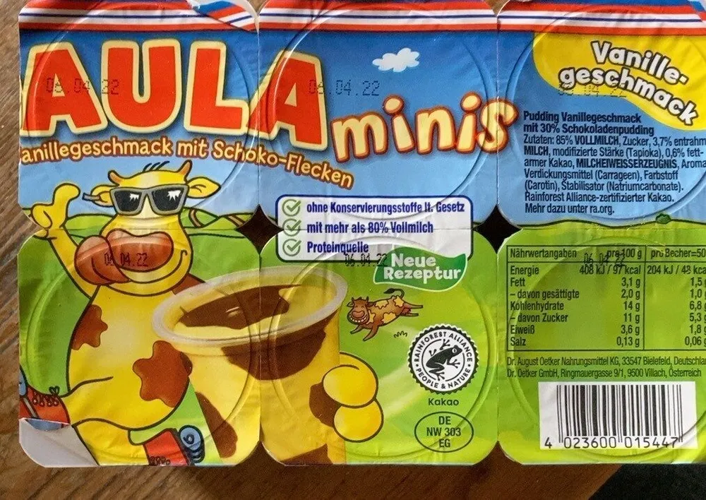 Paula Minis - Pudding Vanillegeschmack mit Flecken Schoko