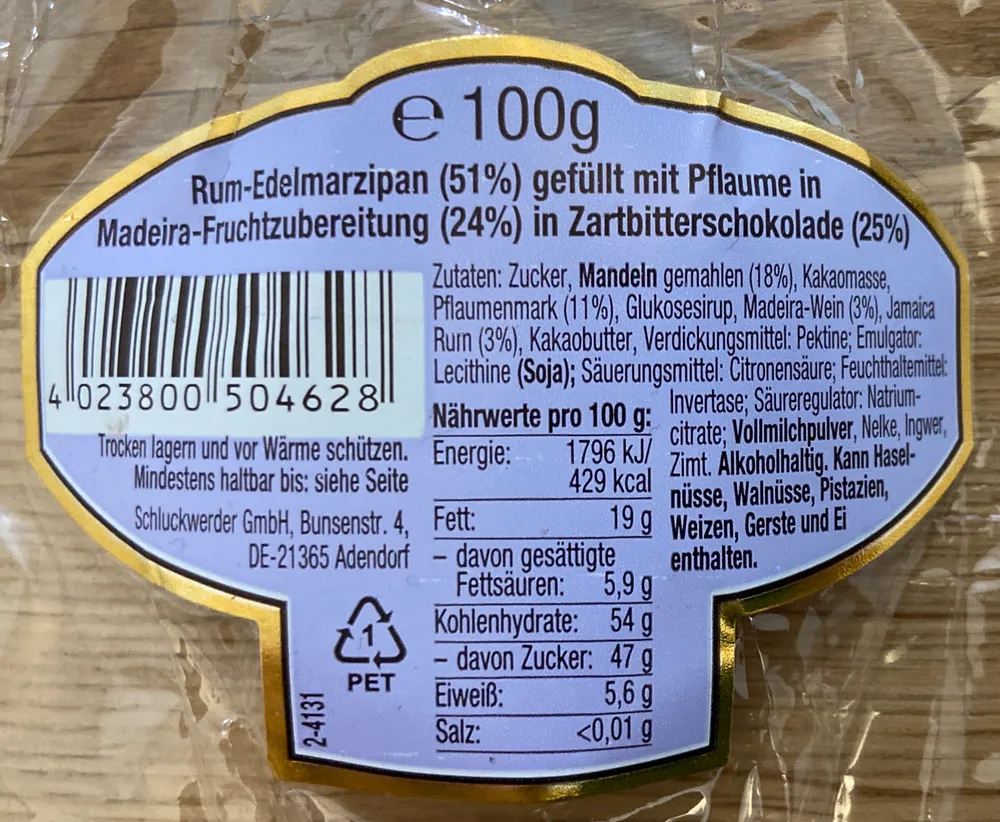 Rum-Edelmarzipan Pflaume
