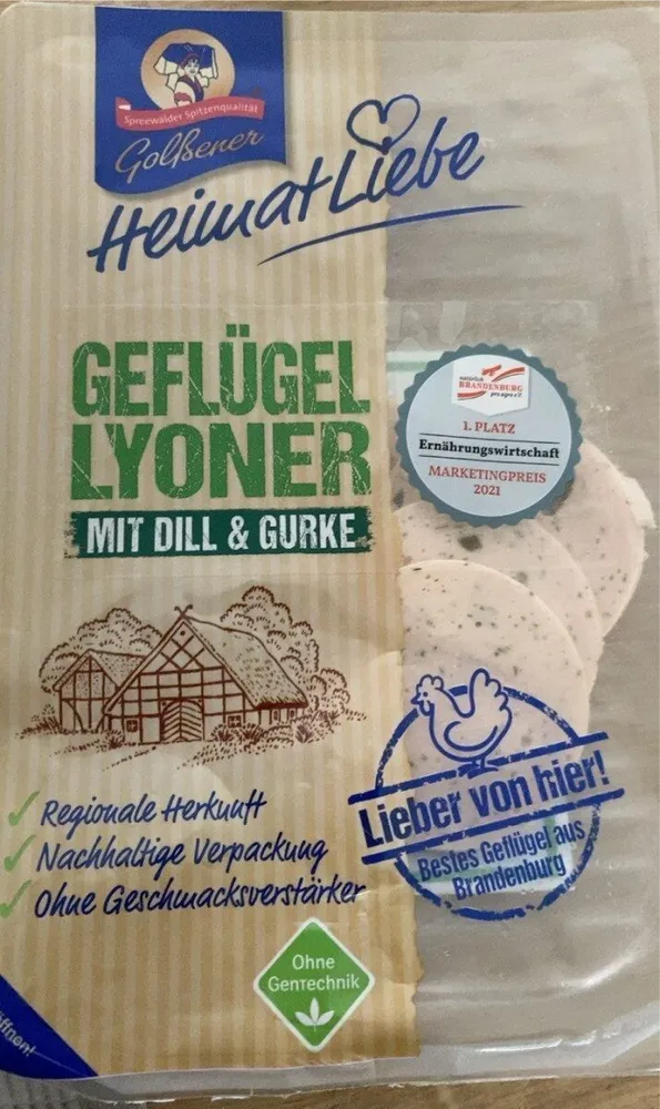 Gefügel Lyoner mit Dill und Gurke