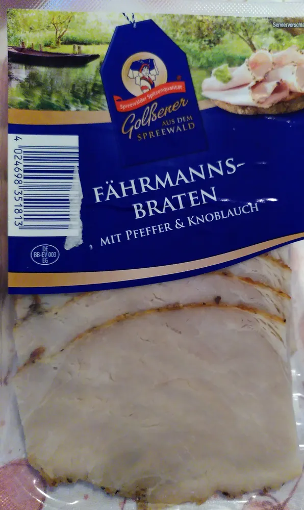 Fährmannsbraten Schweinebraten mit Pfeffer und Knoblauch