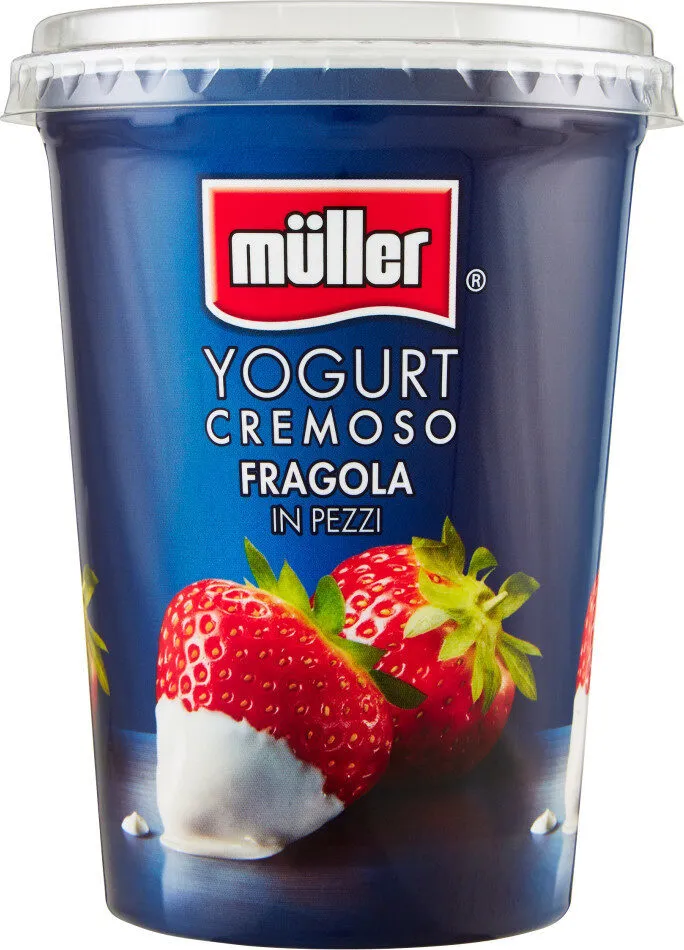 Yogurt cremoso fragola in pezzi
