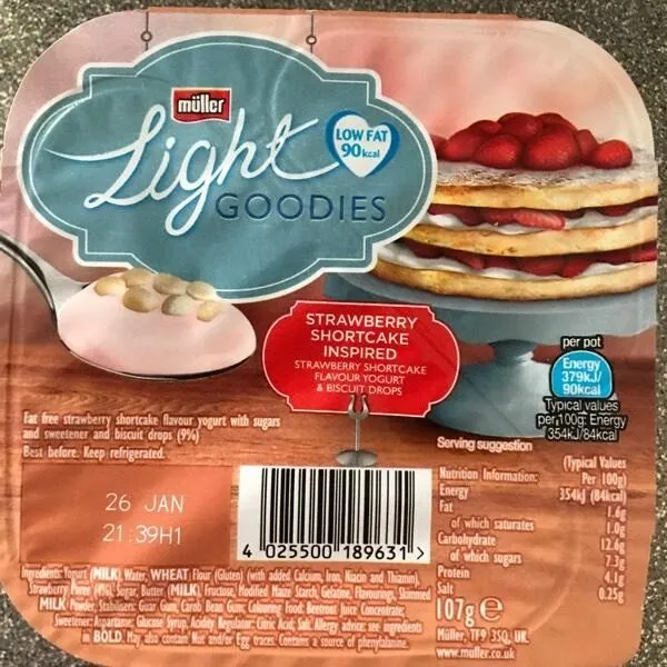 Low fat goodies strawberry shortcake