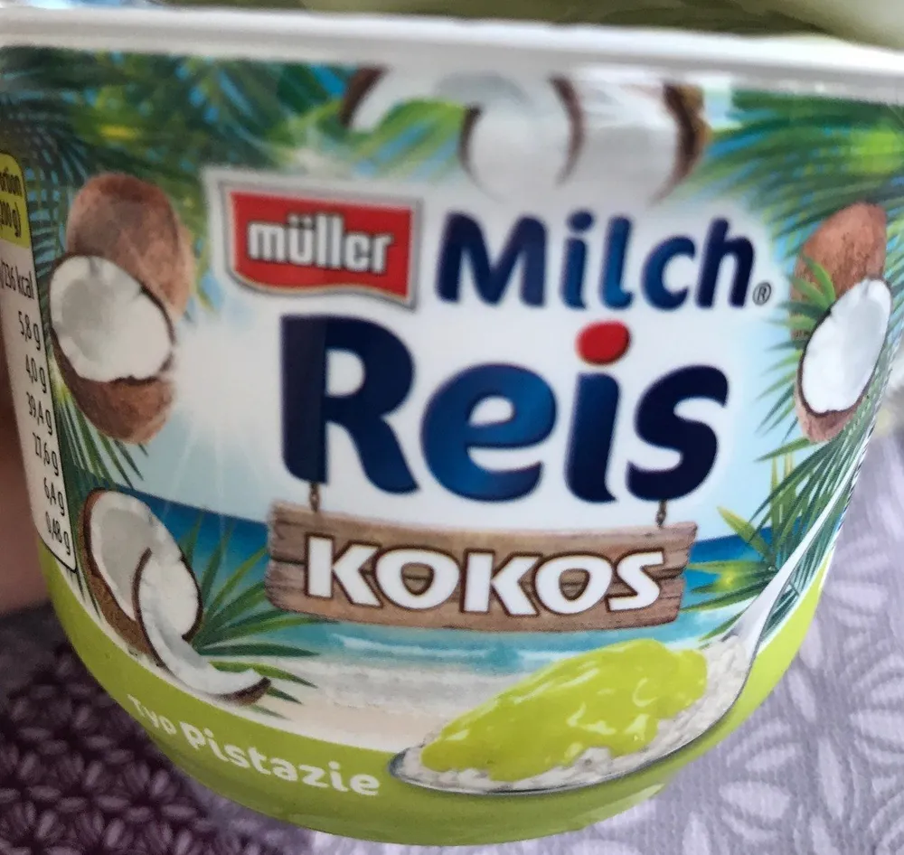 Kokos milchreis Typ Pistazie
