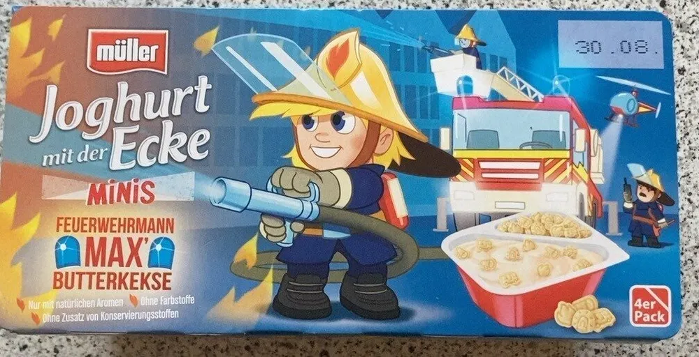 Feuerwehr minis joghurt mit der ecke