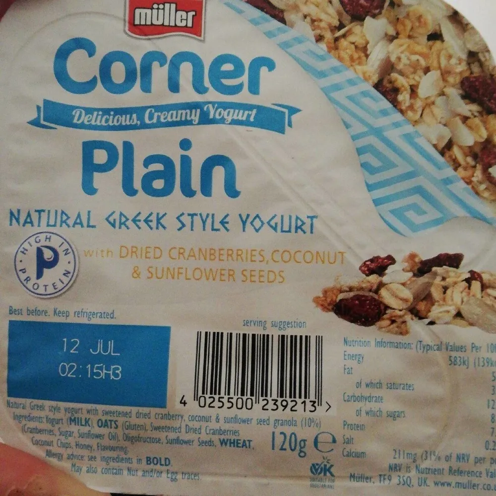 Natural greek style yogurt