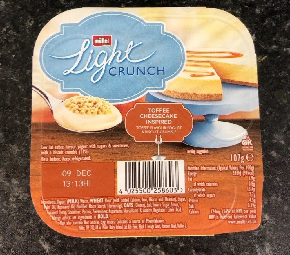 Light crunch yoghurt