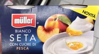 Yogurt bianco seta con cuore di pesca