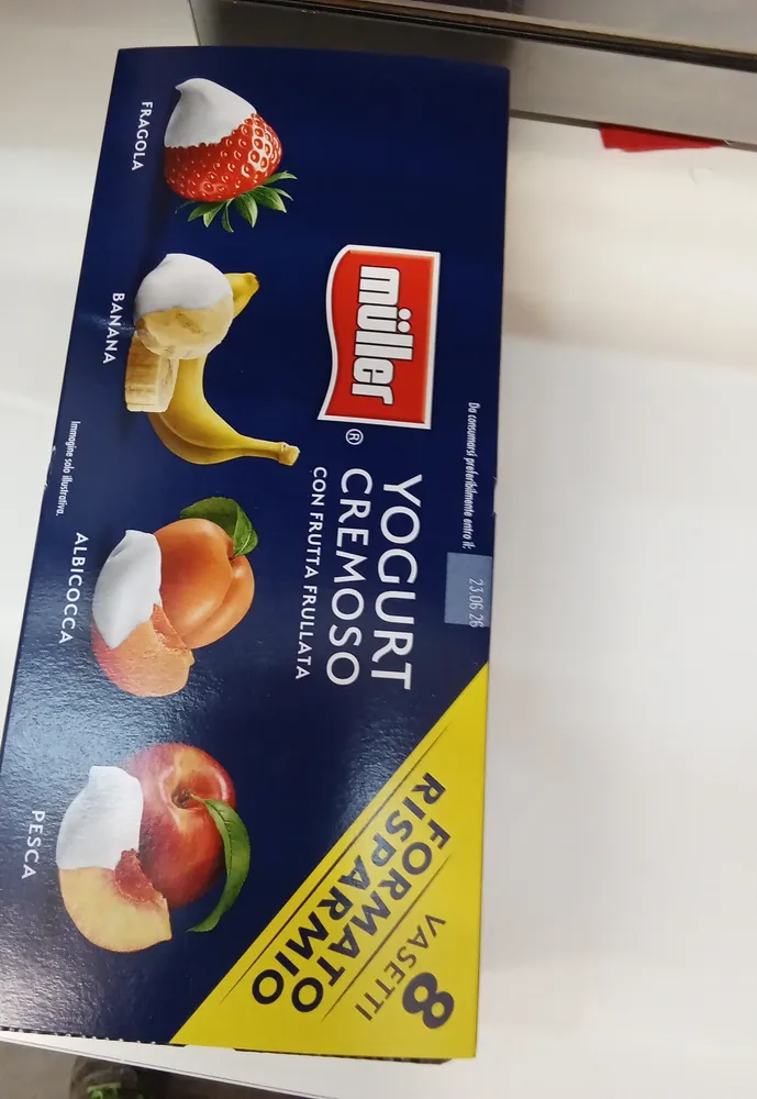 Yogurt cremoso con frutta frullata Muller 8x 125