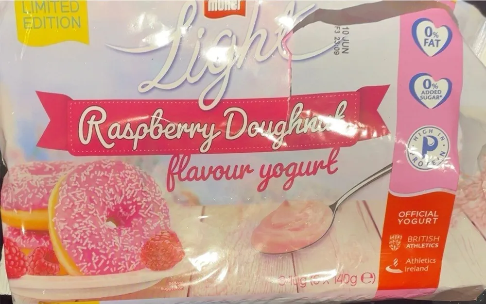 Raspberry doighnut flavour yogurt