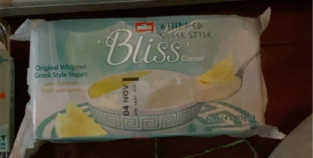 Bliss Corner Original Whipped Greek Style Yogurt & Lemon Compote