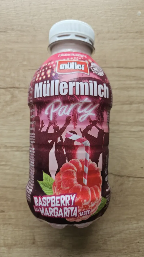 Müllermilch, napój mleczny o smaku malinowym