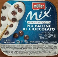 Mix Yogurt al cocco più palline al cioccolato