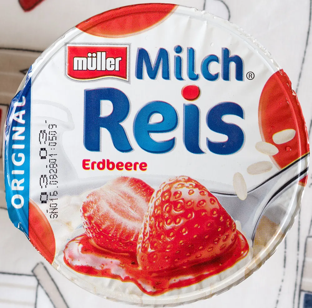 Müller Milch Reis Erdbeere