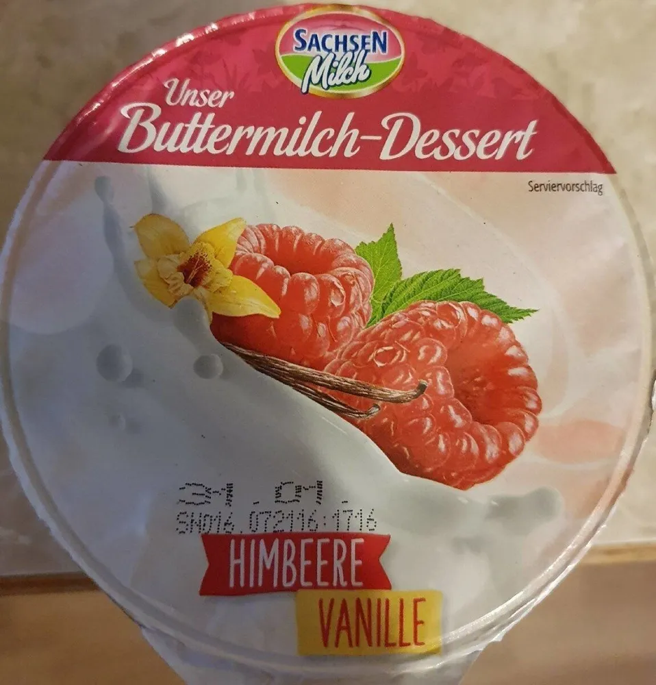 Unser Buttermilch-Dessert Himbeere Vanille