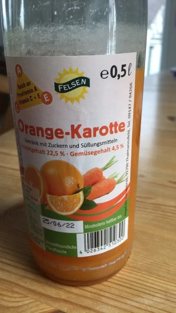 Orange-Karotte Getränk