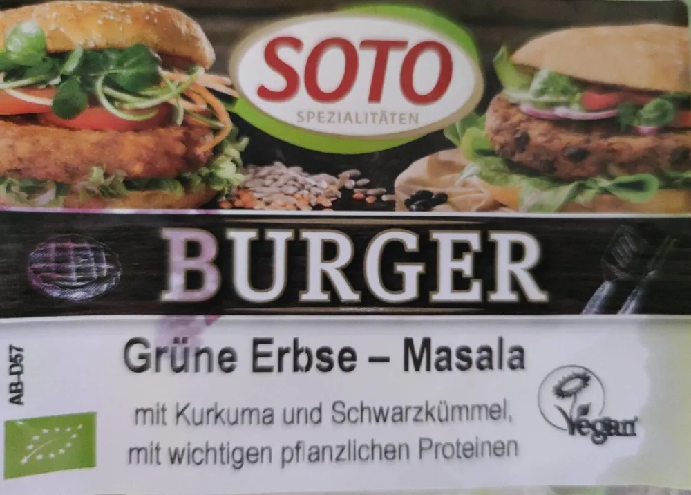 Burger Grüne Erbse - Masala - vegan