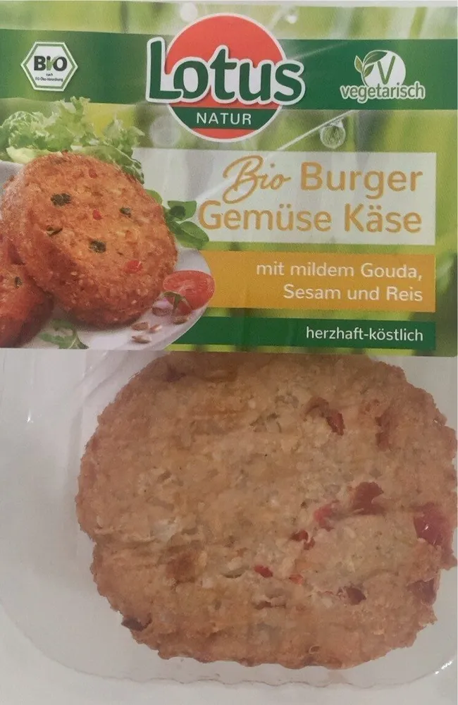 Bio Burger Gemüse Käse