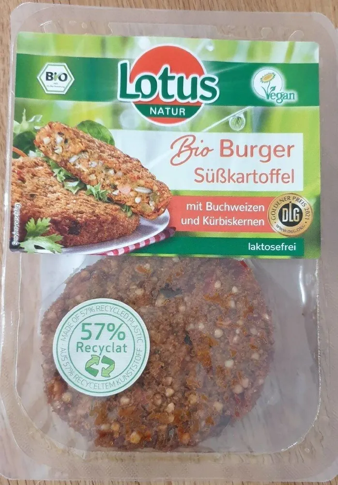 Burger Pattys natur bio Süßkartoffeln