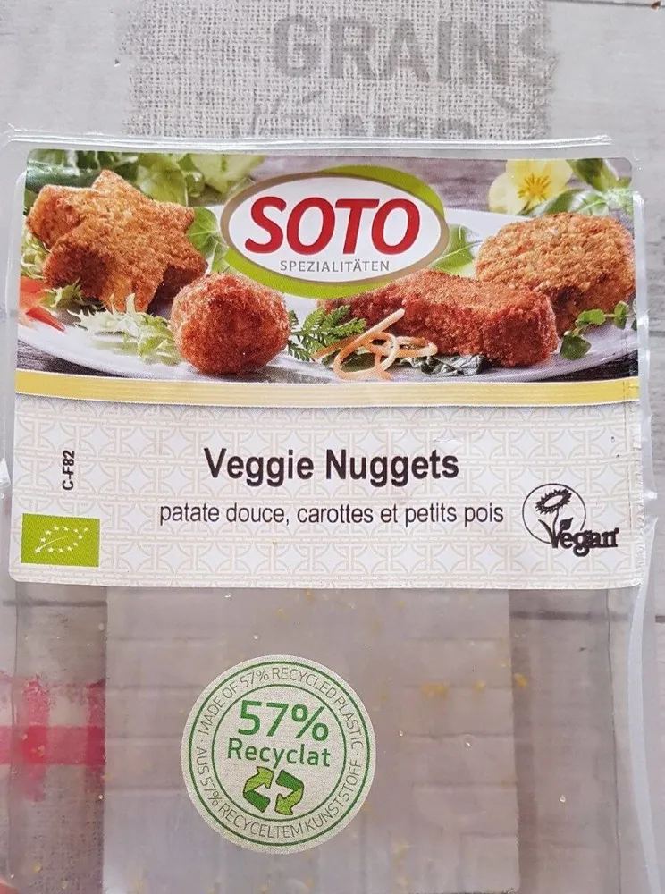 Veggie Nuggets patate douce, carottes et petits pois