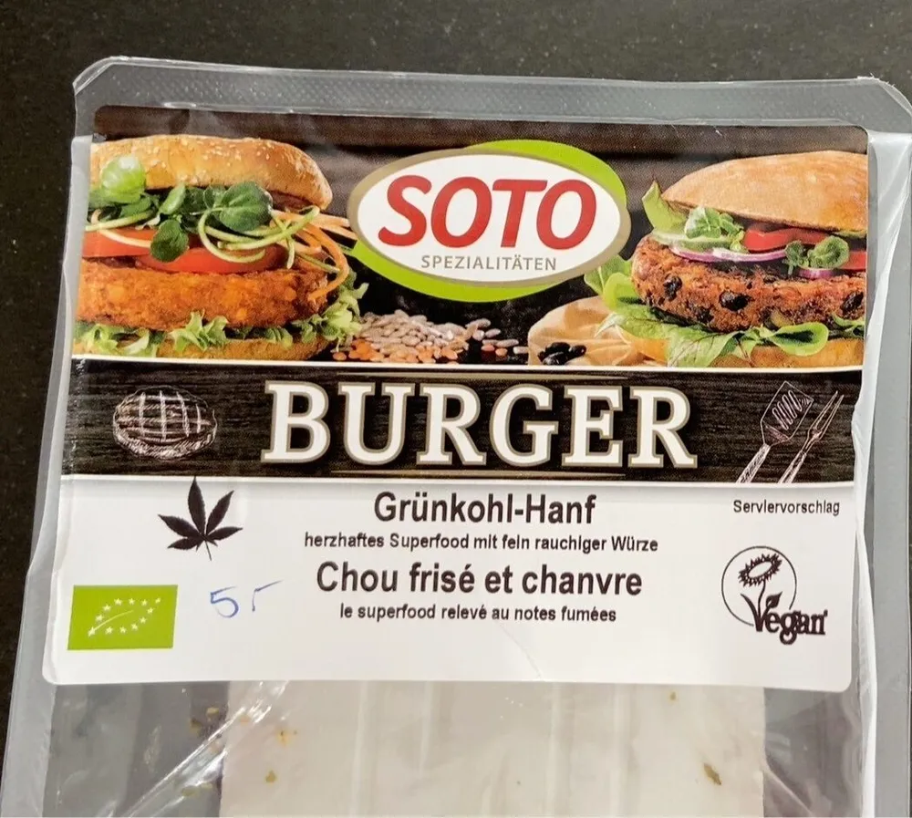 Burger Chou frisé et Chanvre
