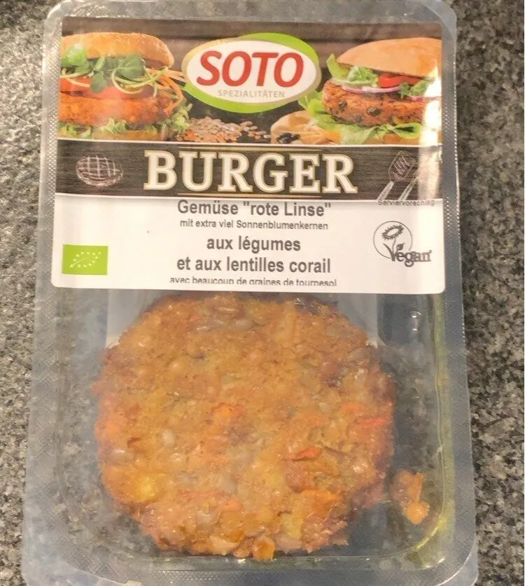 Burger aux legumes et lentilles corail