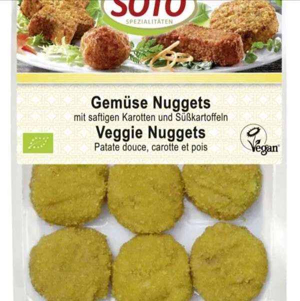 Veggie nuggets.patate douce carotte et pois