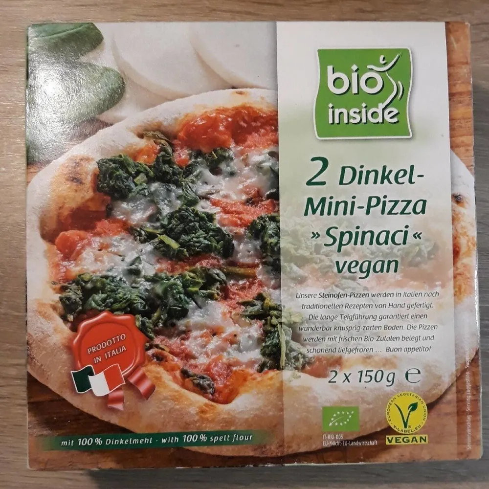 Dinkel-Mini-Pizza Spinaci vegan