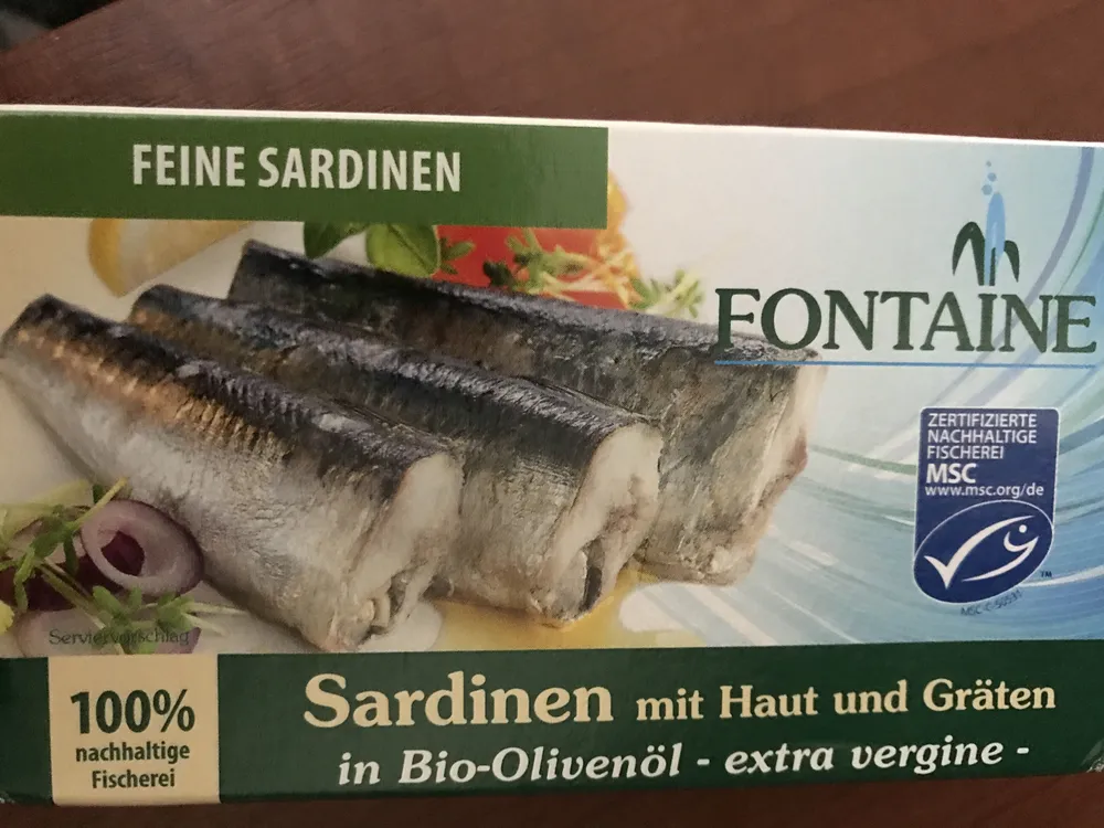 Sardinen mit Haut und Gräten in Bio-Olivenöl