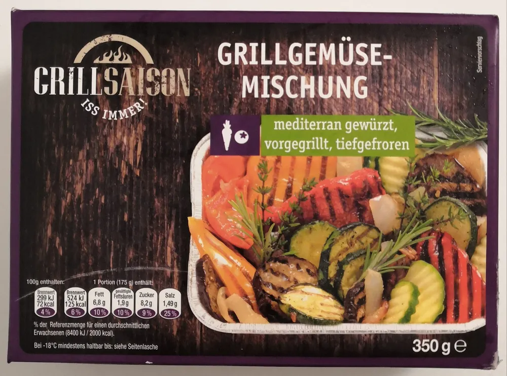 Grillgemüsemischung, mediteran gewürzt, vorgegrillt