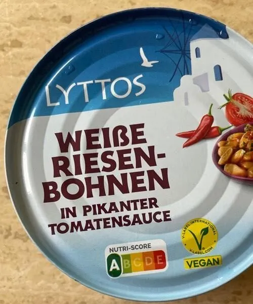 Weiße Riesenbohnen in pikanter Tomatensauce