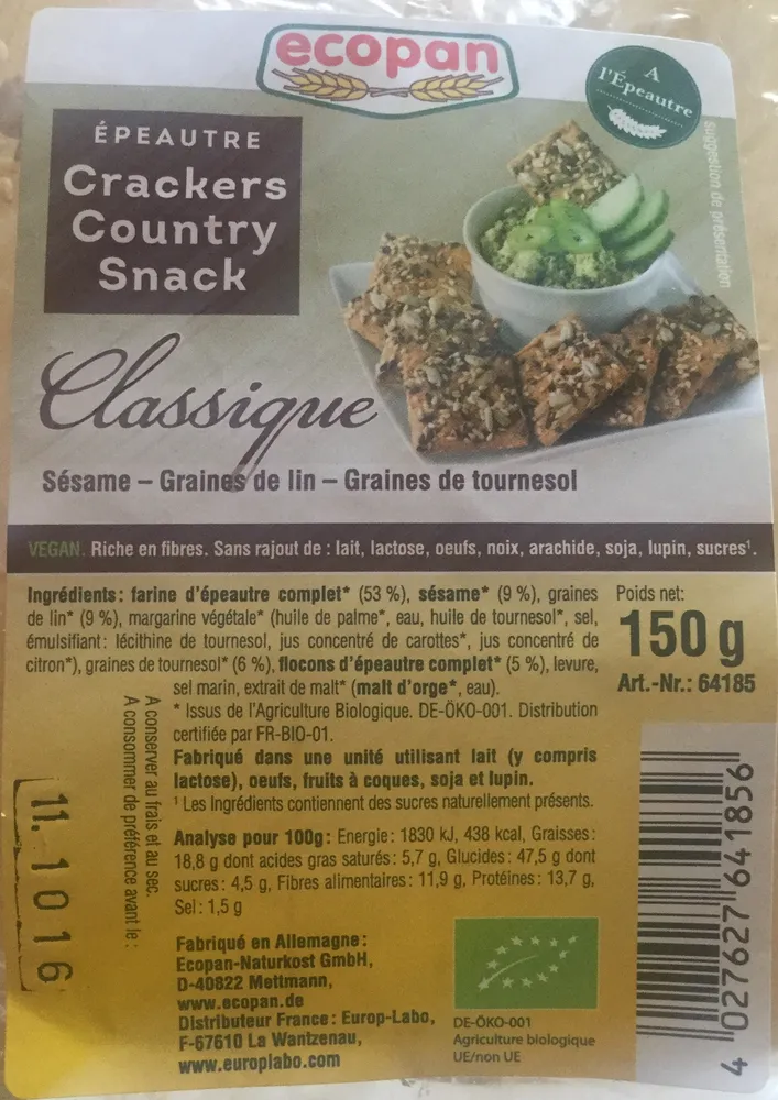 Épeautre Crackers Country Snck