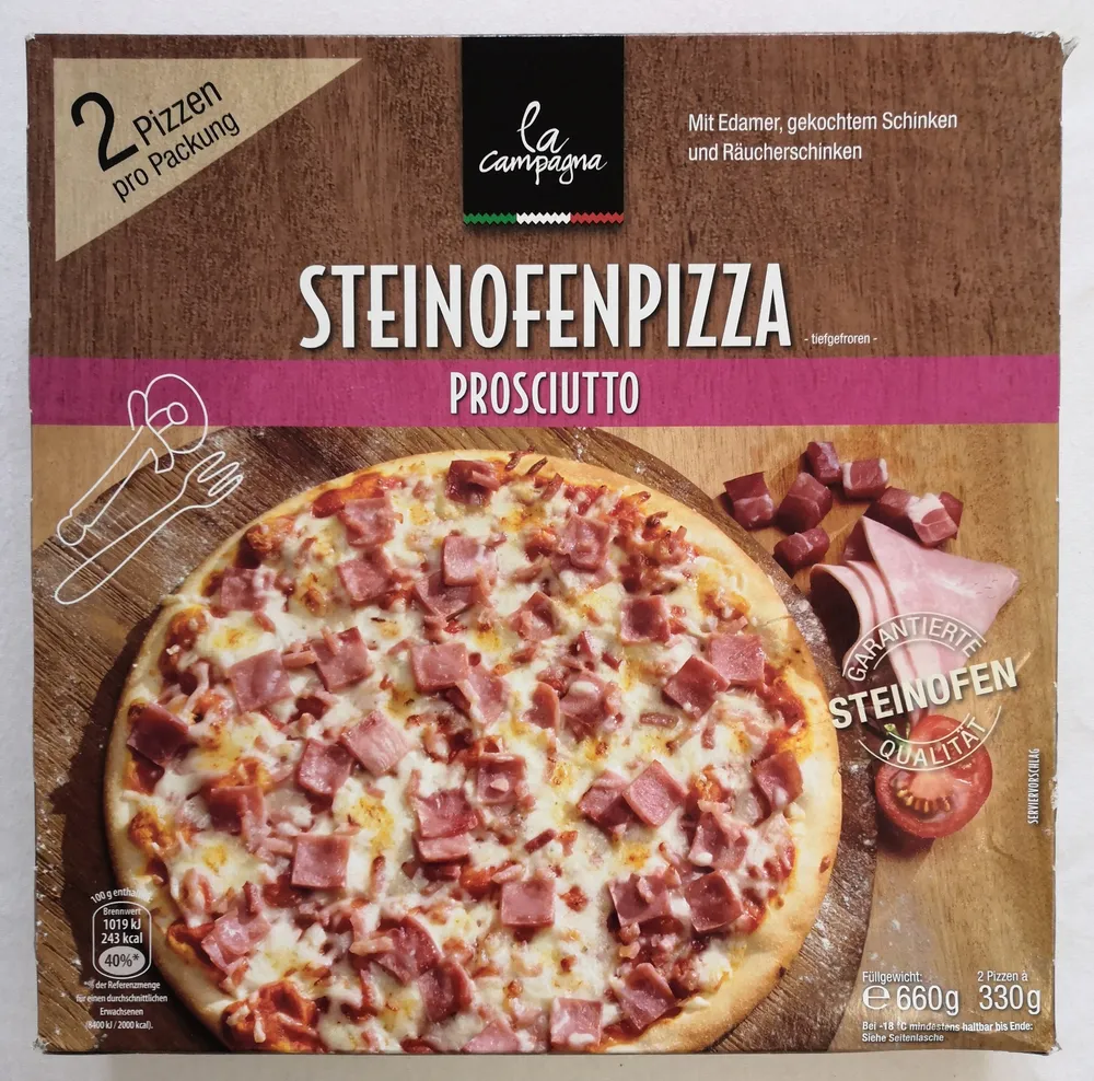 la campagna Steinofenpizza Prosciutto