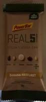 REAL 5 VEGAN ENERGY BAR BANANA HAZELNUT