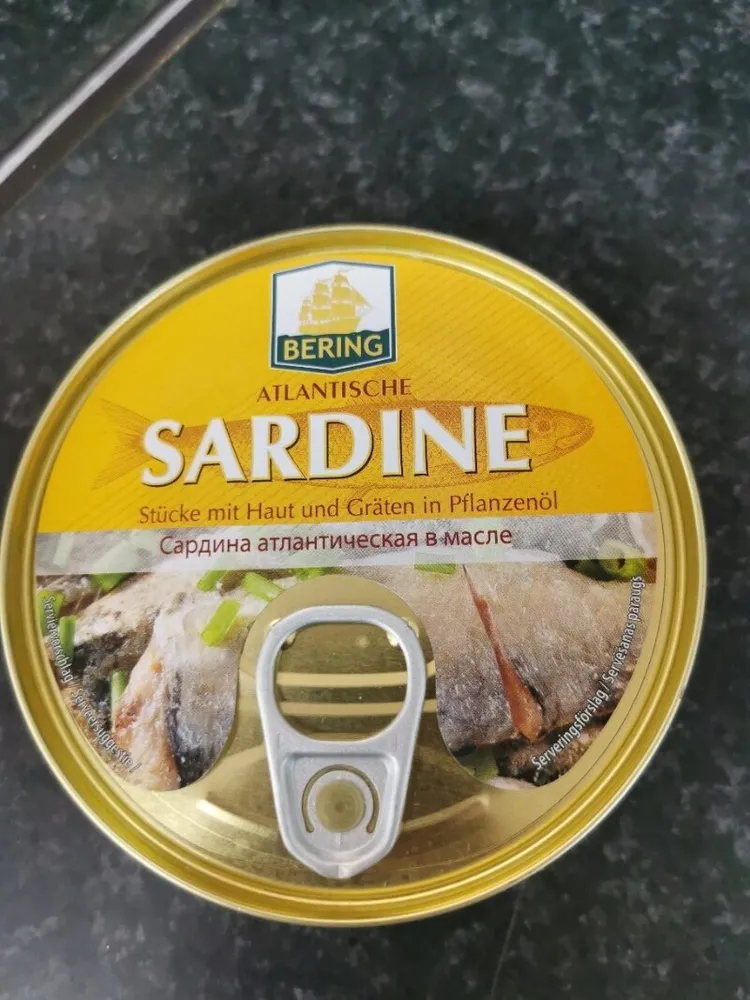 atlantischen Sardinen Stücke mit Haut