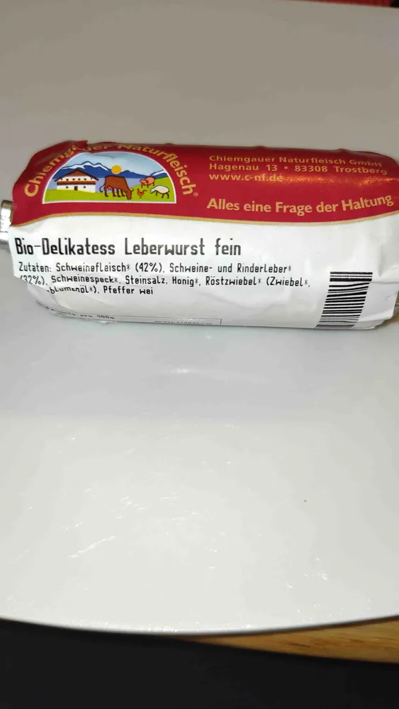 Bio-Delikatess Leberwurst fein