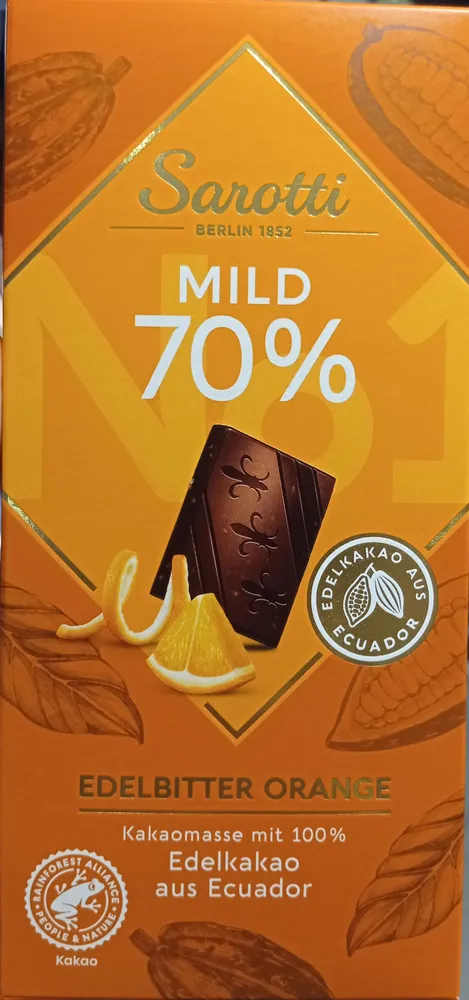 Mild 70% Edelbitter Orange