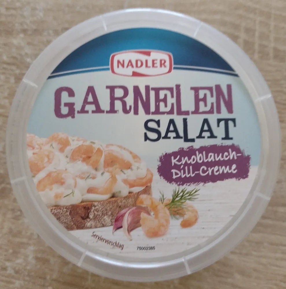 Garnelen Salat Knoblauch Dill-Creme