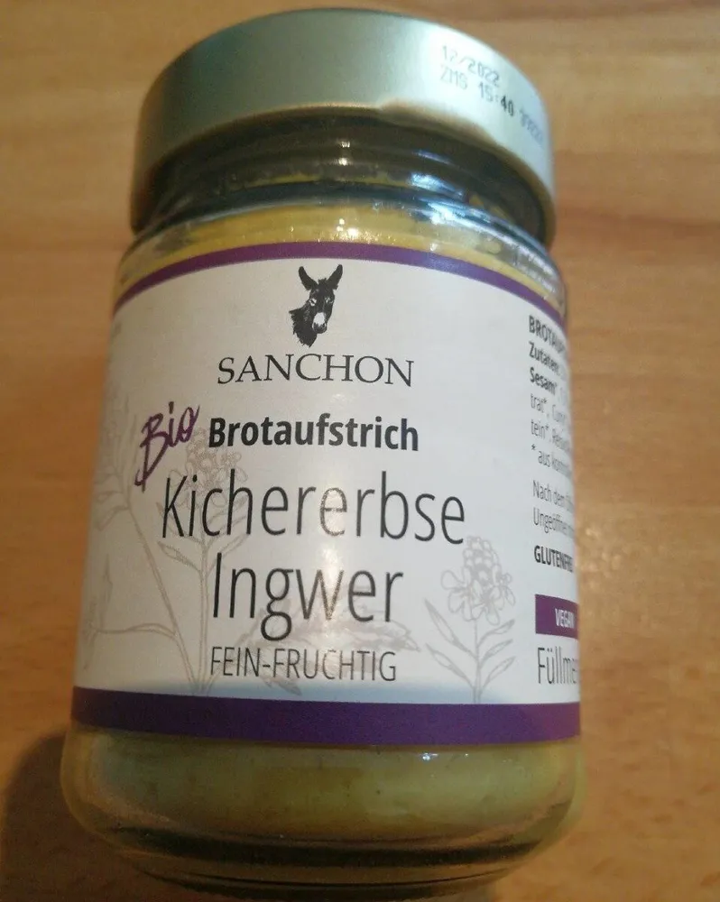 Bio Brot Aufstrich Kichererbsen Ingwe