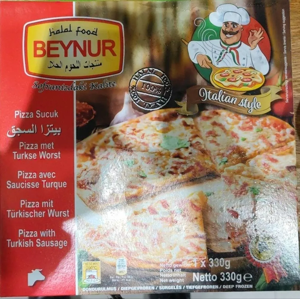 Pizza avec Saussisse Turque