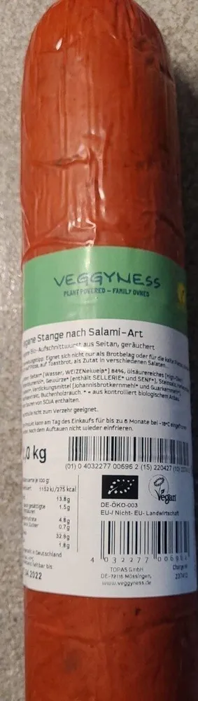 Vegane Stange nach Salami-Art