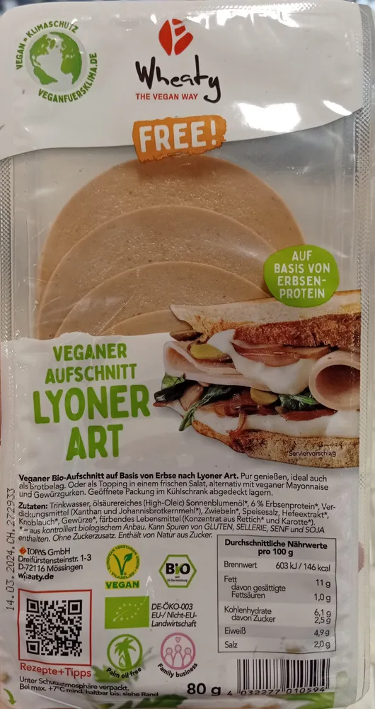 Veganer Aufschnitt Lyoner Art