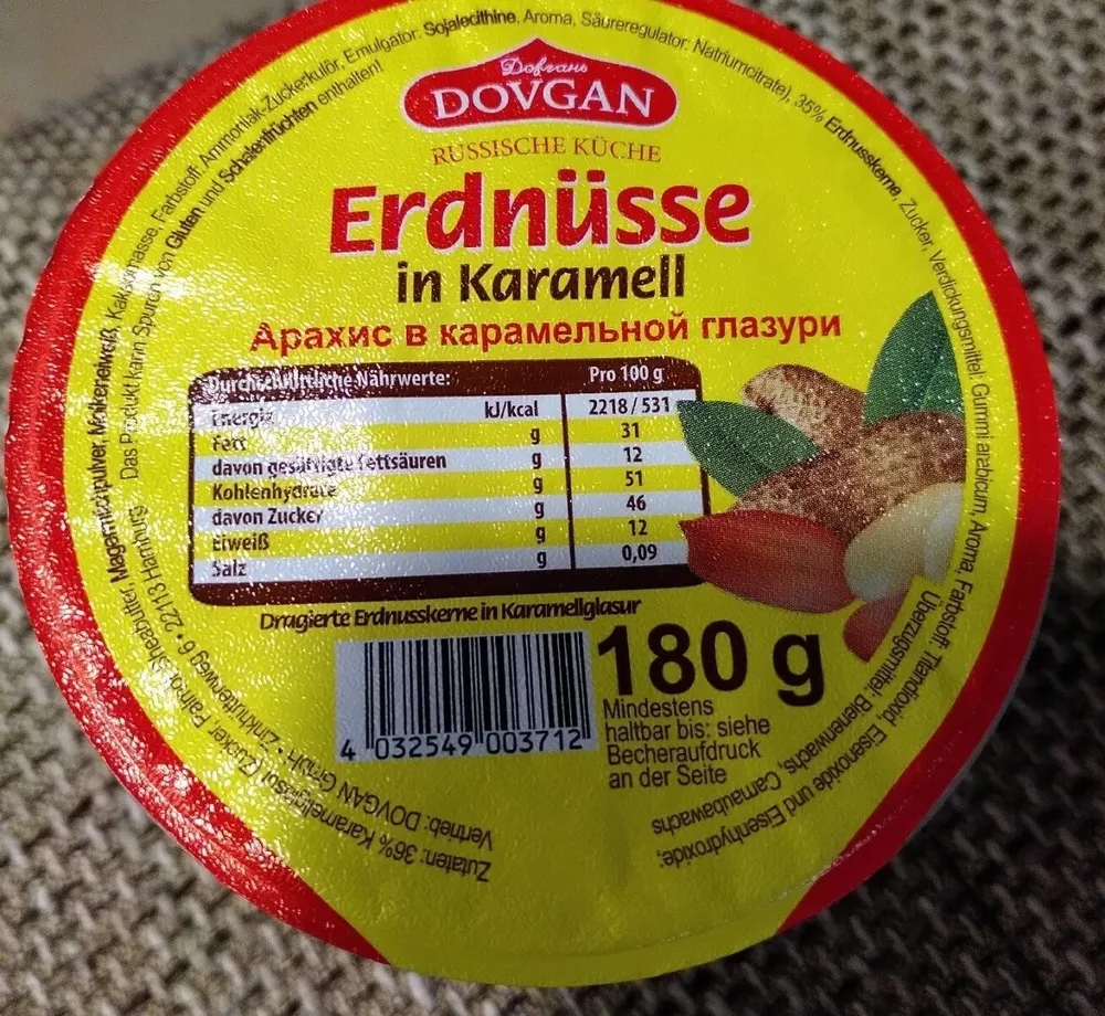 Erdnüsse in Karamell