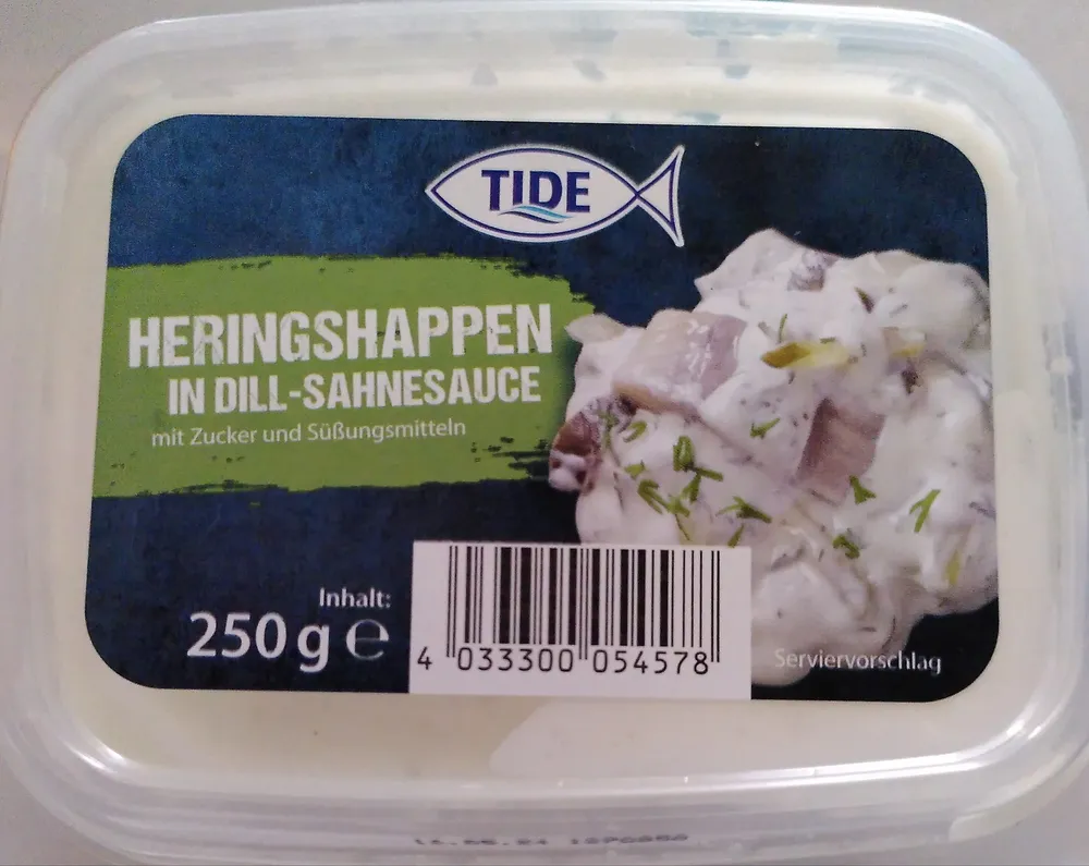 Heringshappen in Dill-Sahnesauce