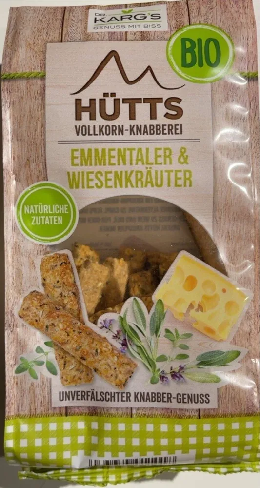 Hütts Vollkorn-Knabberei Emmentaler & Wiesenkräuter